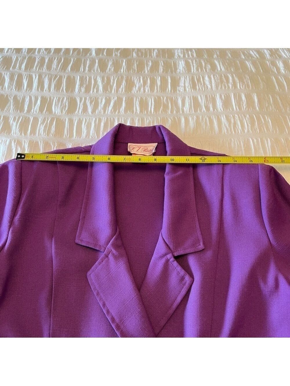 V.I.PETITES Vintage Double Breasted Purple Midi Dress Retro 80's 90's Canada - Picture 13 of 16